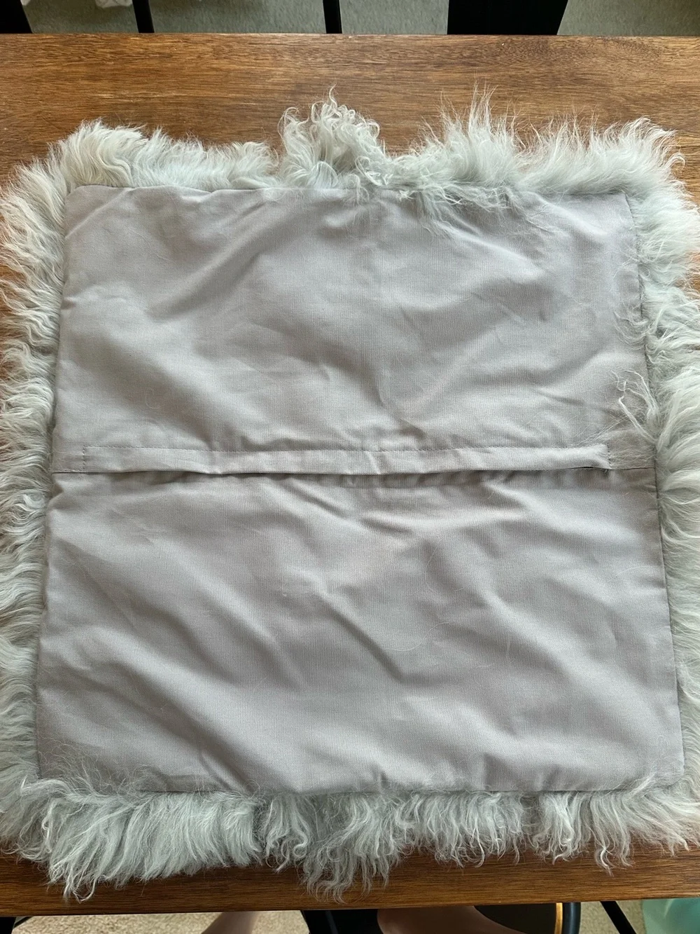 NWOT Quince Luxe Mongolian Lamb Pillow Cover In Silver Gray 20”x20”